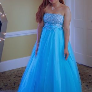 Blue Cinderella prom Gown